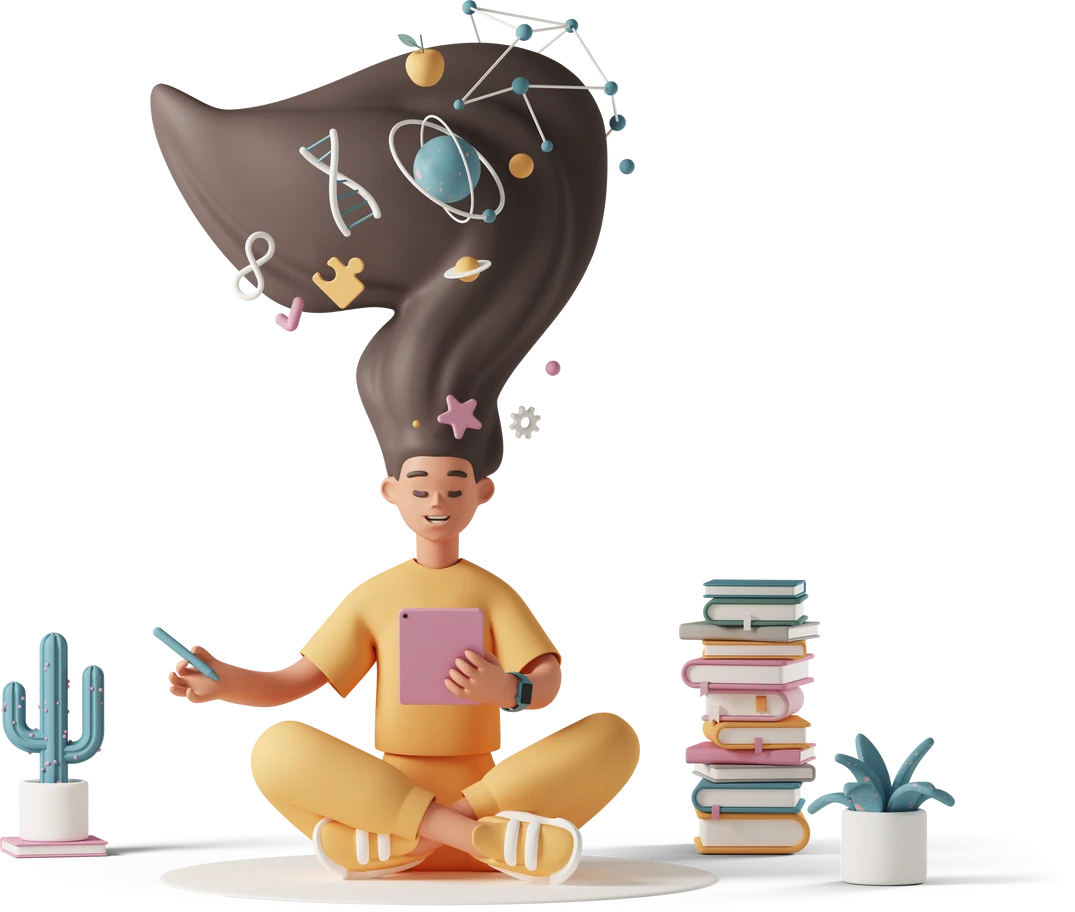 Illustration of a person working on digital technology solutions